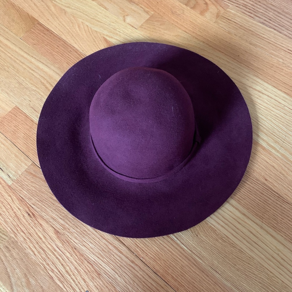 Deep maroon hat